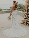 Trumpet/Mermaid V-neck Court Train Lace Wedding Dresses #PDS00023860