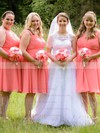 A-line V-neck Knee-length Chiffon Ruffles Bridesmaid Dresses #PDS01013760