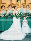 A-line Scoop Neck Floor-length Chiffon Appliques Lace Bridesmaid Dresses #PDS01013779