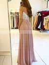 A-line V-neck Chiffon Floor-length Appliques Lace Prom Dresses #PDS020106471