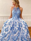 Princess Scoop Neck Floor-length Lace Pockets Prom Dresses #PDS020106790