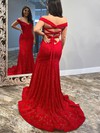 Trumpet/Mermaid Off-the-shoulder Sweep Train Lace Prom Dresses #PDS020106648