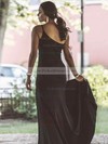 Sheath/Column One Shoulder Floor-length Jersey Split Front Prom Dresses #PDS020106758