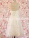 Knee-length White Tulle Beading Lace-up Affordable Sweetheart Wedding Dresses #PDS00020664