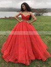 Ball Gown V-neck Floor-length Organza Prom Dresses #PDS020106939