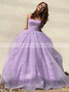 Glitter Scoop Neck Ball Gown/Princess/Princess Sweep Train Pockets Prom Dresses #PDS020106947