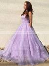 A-line Square Neckline Sweep Train Glitter Pockets Prom Dresses #PDS020106947