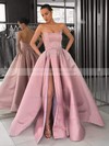 A-line Strapless Sweep Train Satin Sashes / Ribbons Prom Dresses #PDS020106959