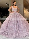 Ball Gown Square Neckline Sweep Train Lace Prom Dresses #PDS020106967