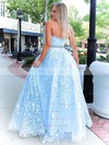 Ball Gown Strapless Sweep Train Tulle Beading Prom Dresses #PDS020106986
