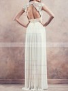 Affordable Ivory Chiffon Lace Pleats Cap Straps Sheath/Column Wedding Dresses #PDS00020675