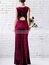 Sheath/Column Scoop Neck Ankle-length Velvet Prom Dresses #PDS020107040