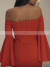 Sheath/Column Off-the-shoulder Floor-length Silk-like Satin Cascading Ruffles Prom Dresses #PDS020107070