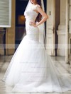 2016 White Tulle Sweetheart Appliques Lace Trumpet/Mermaid Wedding Dresses #PDS00020680