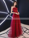 Ball Gown Strapless Floor-length Organza Appliques Lace Prom Dresses #PDS020107153