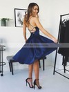 A-line Cowl Neck Knee-length Silk-like Satin Ruffles Prom Dresses #PDS020107173