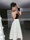 A-line Halter Knee-length Satin Prom Dresses #PDS020107193