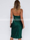 Sheath/Column Cowl Neck Silk-like Satin Knee-length Short Prom Dresses #PDS020107234