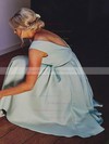 A-line V-neck Tea-length Silk-like Satin Bridesmaid Dresses #PDS01013845