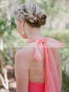 A-line Halter Asymmetrical Tulle Bridesmaid Dresses #PDS01013846
