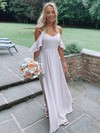 A-line V-neck Floor-length Chiffon Bridesmaid Dresses #PDS01013925