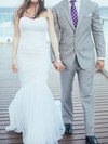 Amazing Sweetheart White Organza Ruffles Trumpet/Mermaid Wedding Dresses #PDS00020708