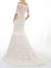 Sweetheart Hot Lace with Beading Lace-up Trumpet/Mermaid Ivory Wedding Dress #PDS00020717