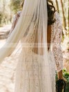 A-line Scoop Neck Floor-length Lace Wedding Dresses #PDS00023932