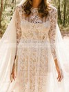 A-line Scoop Neck Floor-length Lace Wedding Dresses #PDS00023932