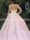 Ball Gown Scoop Neck Court Train Tulle Appliques Lace Wedding Dresses #PDS00023942