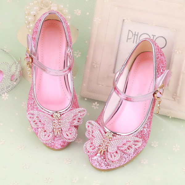 Kids' Closed Toe PVC Bowknot Low Heel Girl Shoes #PDS03031489