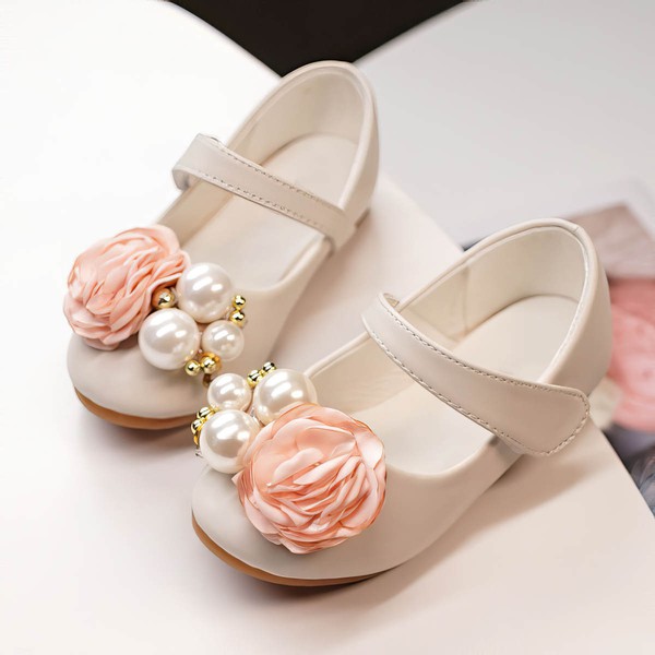 Kids' Closed Toe PVC Flower Flat Heel Girl Shoes #PDS03031498