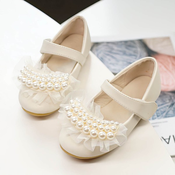 Kids' Flats PVC Pearl Flat Heel Girl Shoes #PDS03031515