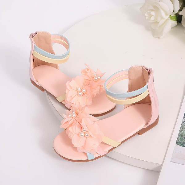 Kids' Sandals PVC Flower Flat Heel Girl Shoes #PDS03031520