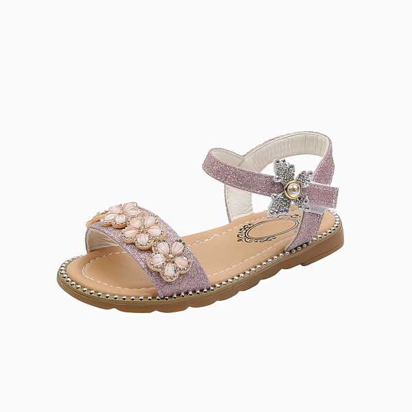 Kids' Sandals Leatherette Flower Flat Heel Girl Shoes #PDS03031527