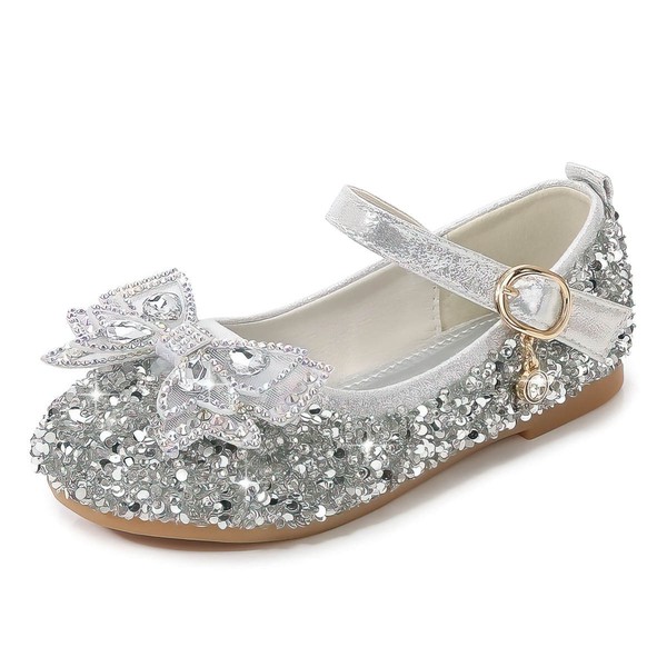 Kids' Flats Sparkling Glitter Bowknot Flat Heel Girl Shoes #PDS03031532