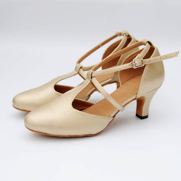 Women's Closed Toe PVC Kitten Heel Dance Shoes #PDS03031068