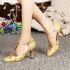 Women's Closed Toe Sparkling Glitter Kitten Heel Dance Shoes #PDS03031077