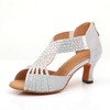 Women's Sandals Satin Zipper Kitten Heel Dance Shoes #PDS03031086