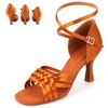 Women's Sandals Satin Buckle Kitten Heel Dance Shoes #PDS03031217