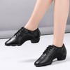 Women's Closed Toe Real Leather Flat Heel Dance Shoes #PDS03031221