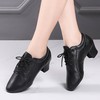 Women's Closed Toe Real Leather Flat Heel Dance Shoes #PDS03031223