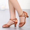Women's Sandals Satin Buckle Kitten Heel Dance Shoes #PDS03031230
