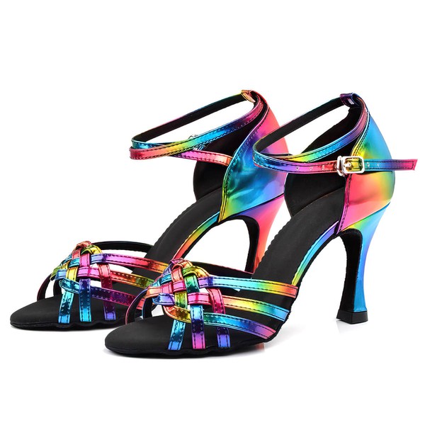 Women's Sandals PVC Buckle Kitten Heel Dance Shoes #PDS03031270