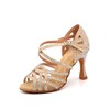 Women's Sandals Satin Crystal Kitten Heel Dance Shoes #PDS03031277