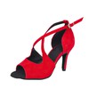 Women's Peep Toe Velvet Buckle Kitten Heel Dance Shoes #PDS03031283