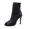 Women's Peep Toe Satin Zipper Stiletto Heel Dance Shoes #PDS03031299