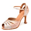 Women's Peep Toe PVC Buckle Kitten Heel Dance Shoes #PDS03031306