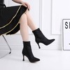 Women's Closed Toe Velvet Zipper Stiletto Heel Dance Shoes #PDS03031310