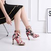 Women's Peep Toe Satin Zipper Stiletto Heel Dance Shoes #PDS03031322